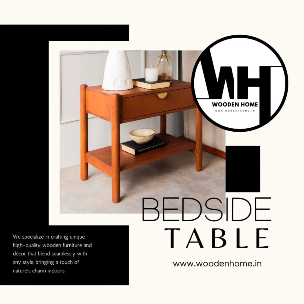 Wooden Home Solid Wood Bedside Table