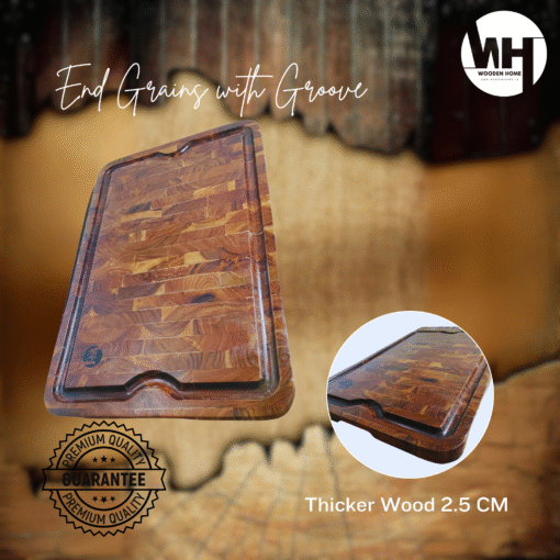 End Grain Cutting Board with Groove Handle