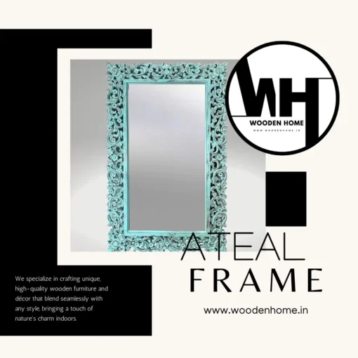 Antique Teal Vintage Frame By Wooden Home