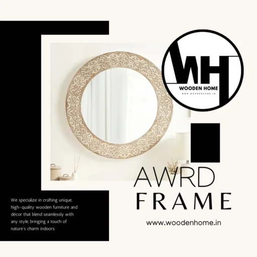 Antique White Round Vintage Frame By Wooden Home