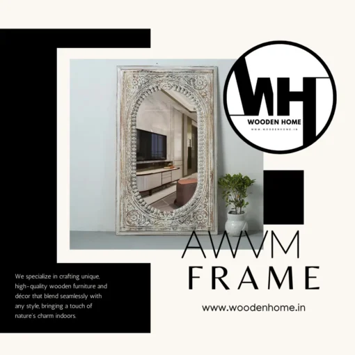 Antique White Vintage Mirror Frame By Wooden Home