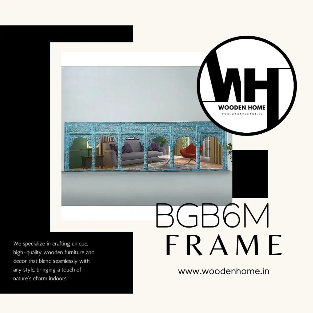 Big Blue 6 Mirror Vintage Frames By Wooden Home