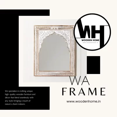 White Antique Vintage Frame By Wooden Home