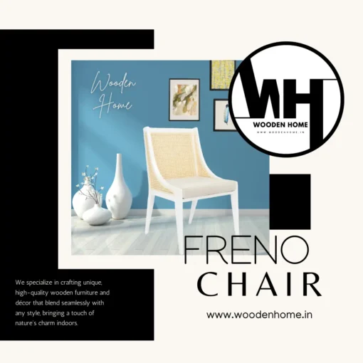 Freno White Cane Chair By Wooden Home