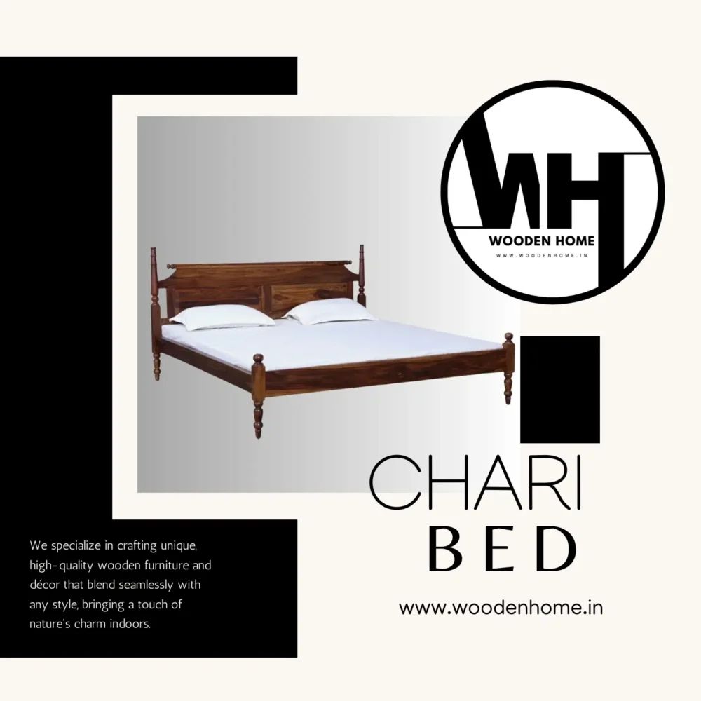 Solid Wood Chari Bed by Wooden Home