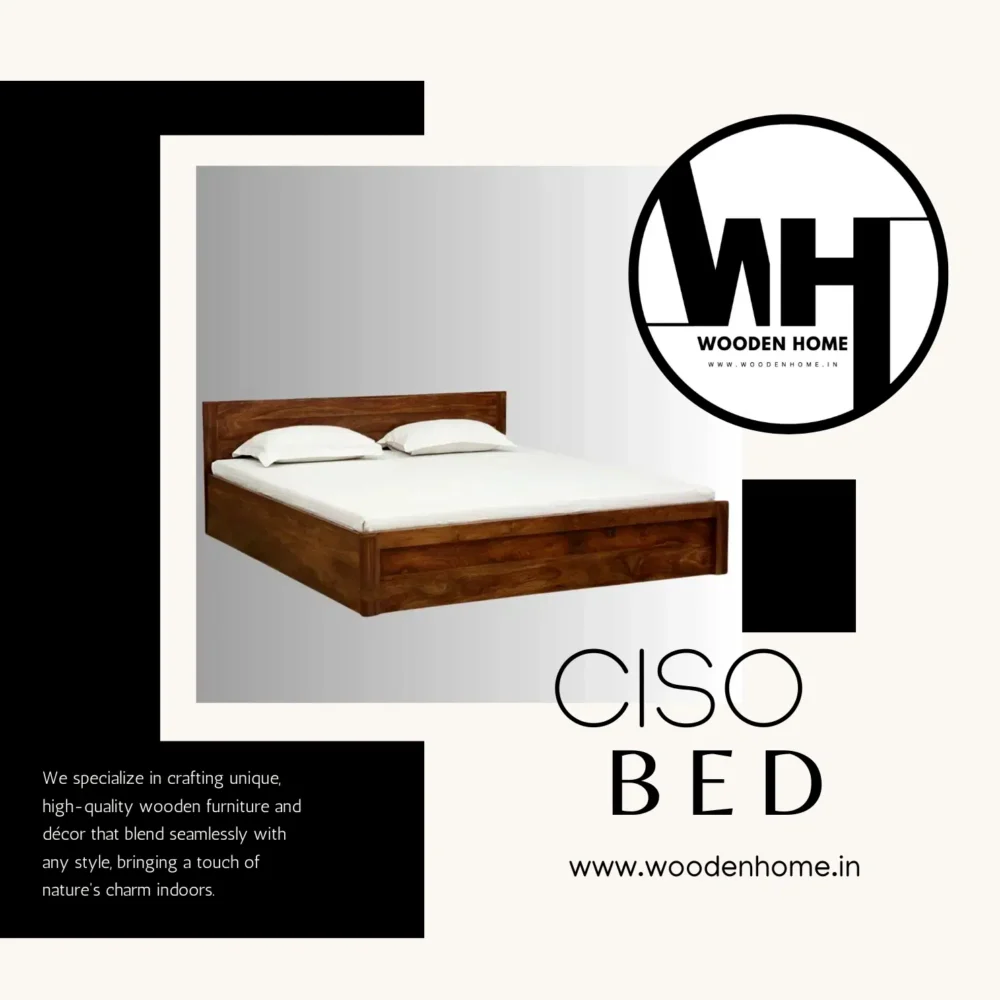 Solid Wood Ciso Bed by Wooden Home