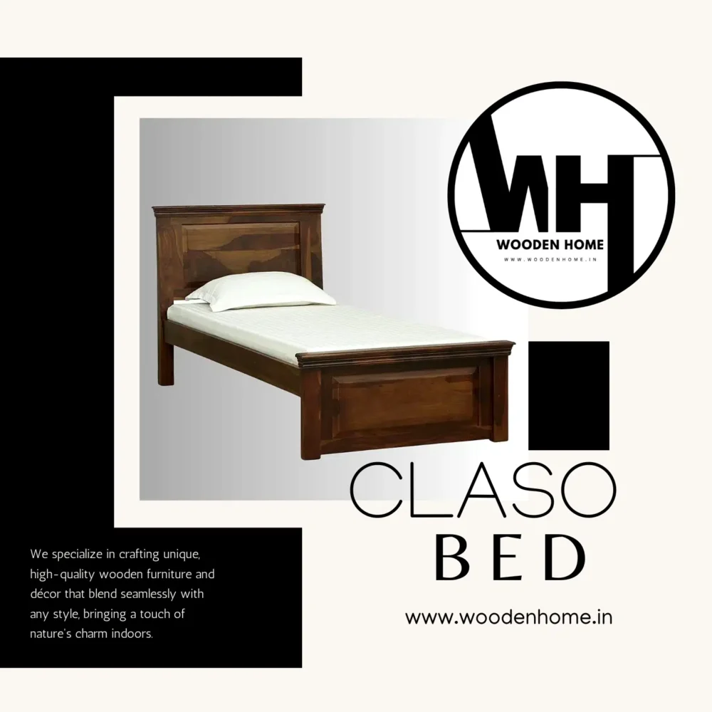Solid Wood Claso Bed by Wooden Home