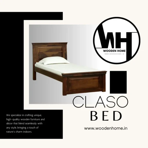 Solid Wood Claso Bed by Wooden Home