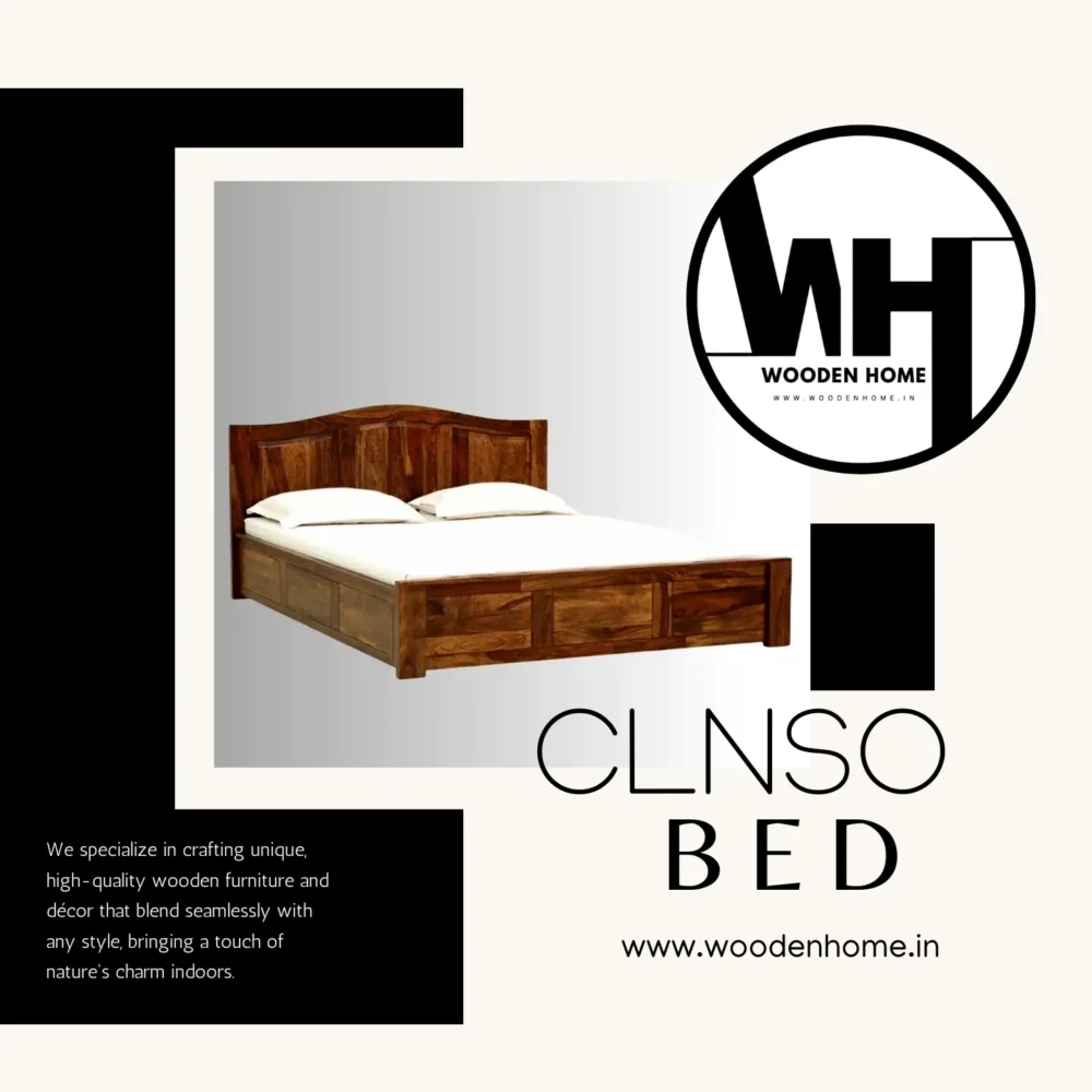 Solid Wood Clnso Bed by Wooden Home