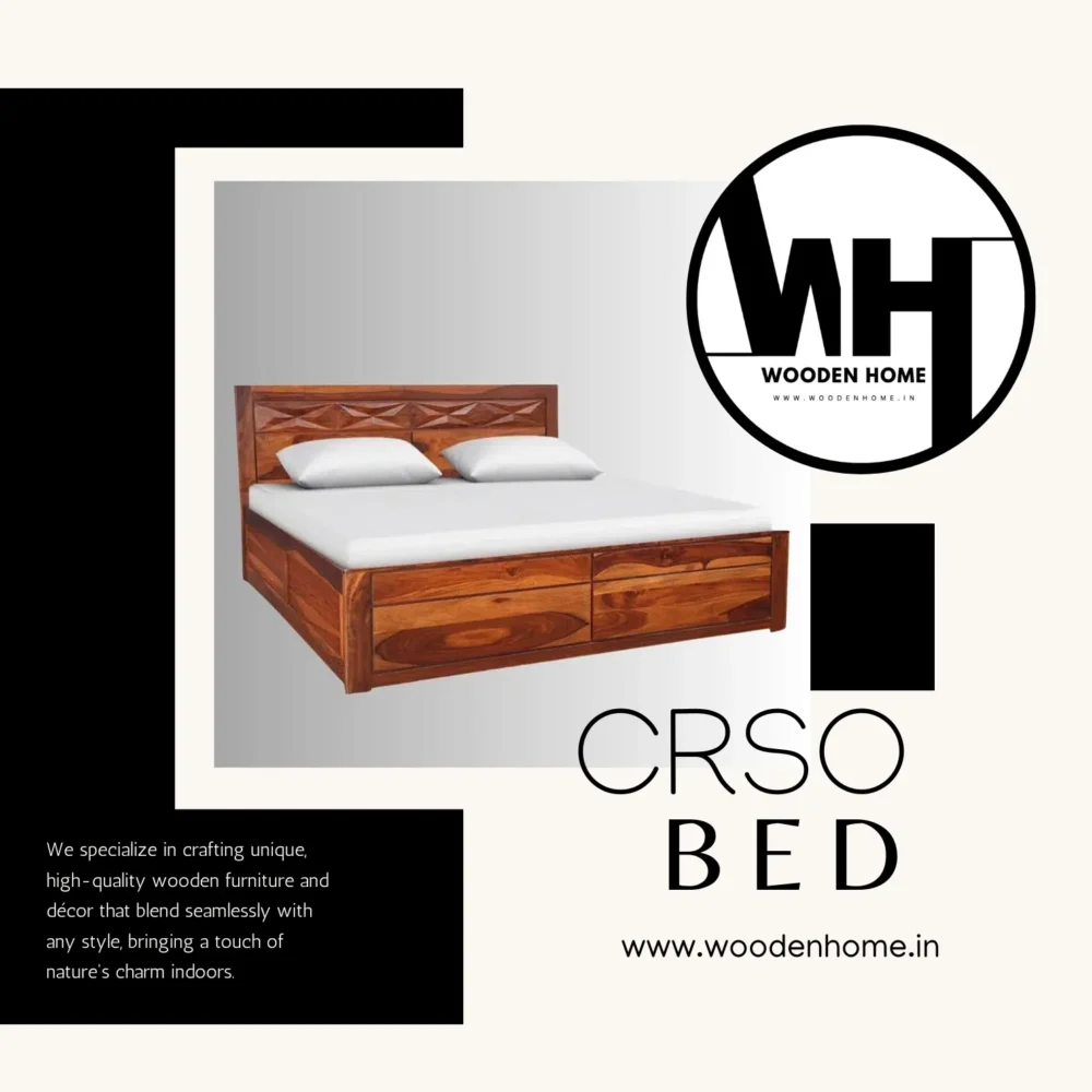 Solid Wood Crso Bed by Wooden Home