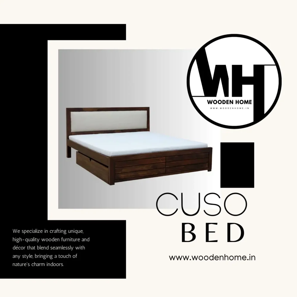 Solid Wood Cuso Bed by Wooden Home