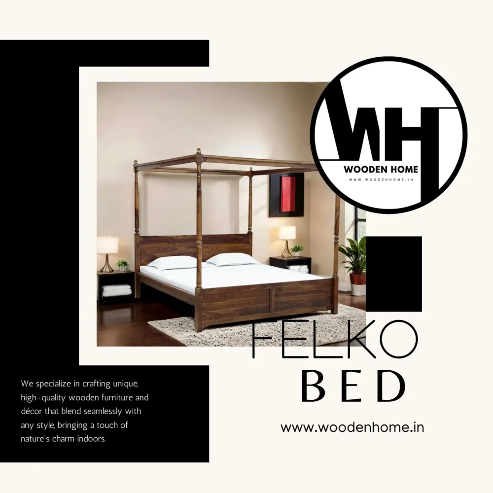 Solid Wood Felko Bed by Wooden Home