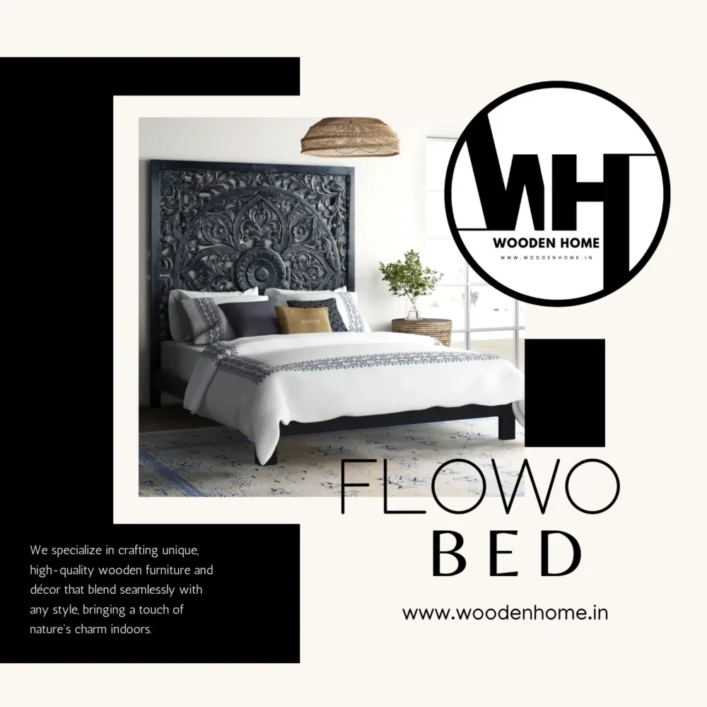Solid Wood Flowo Bed by Wooden Home