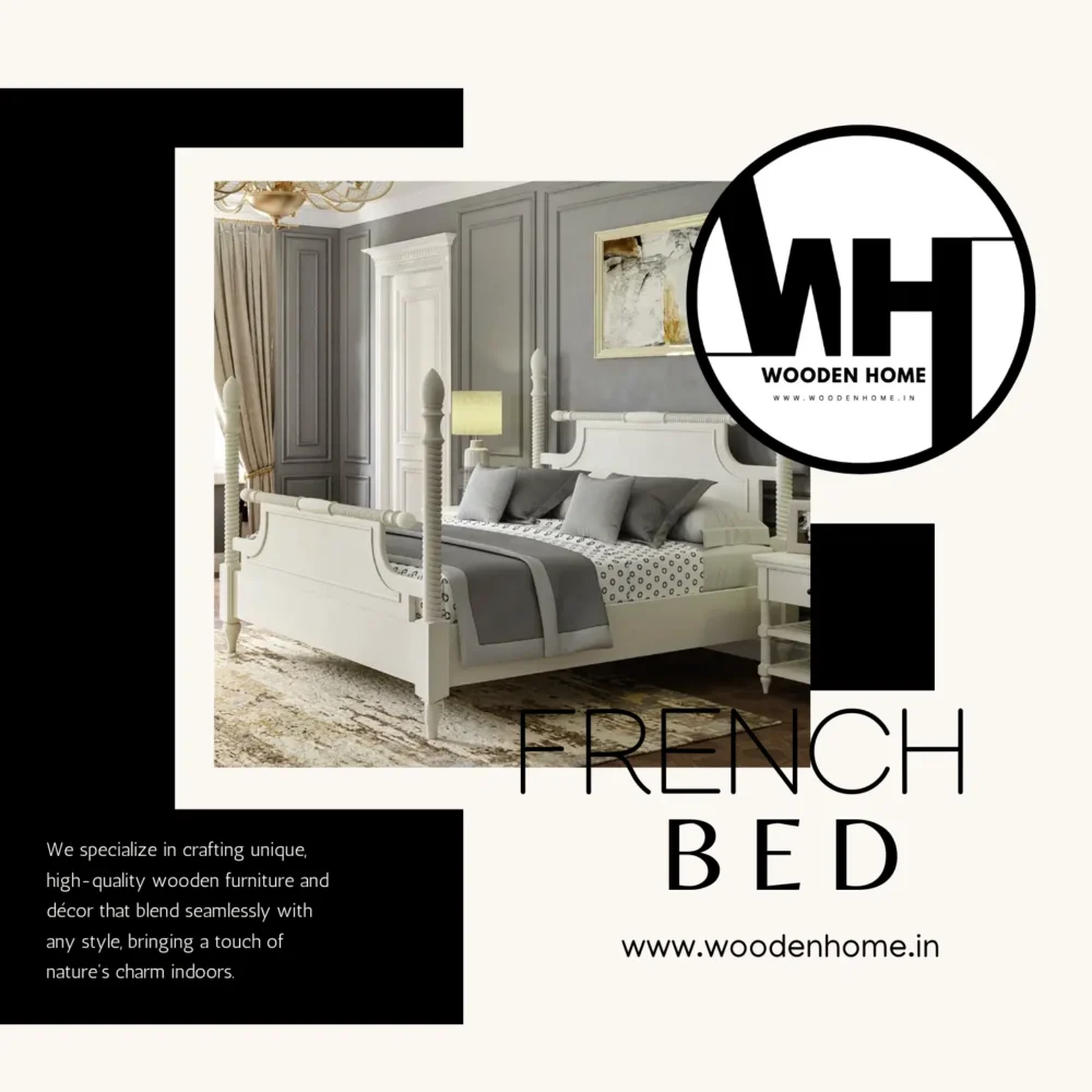 Solid Wood French Bed by Wooden Home