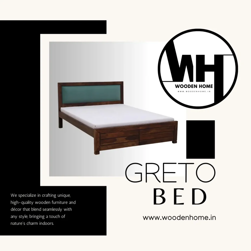 Solid Wood Greto Bed by Wooden Home