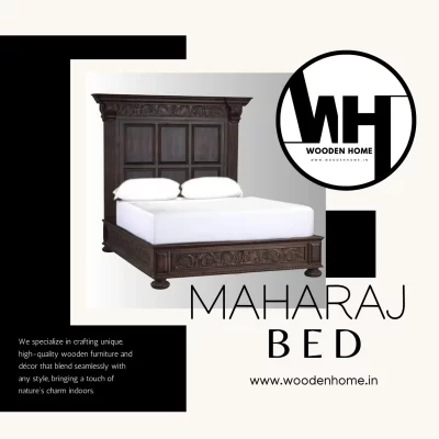 Solid Wood Maharaj Bed by Wooden Home