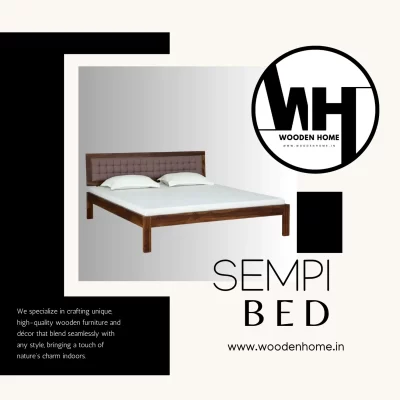 Solid Wood Sempi Bed by Wooden Home