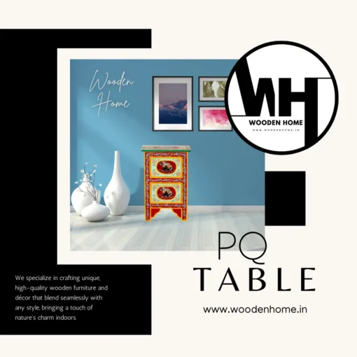 Hand Painted Bed Side Table By Wooden Home