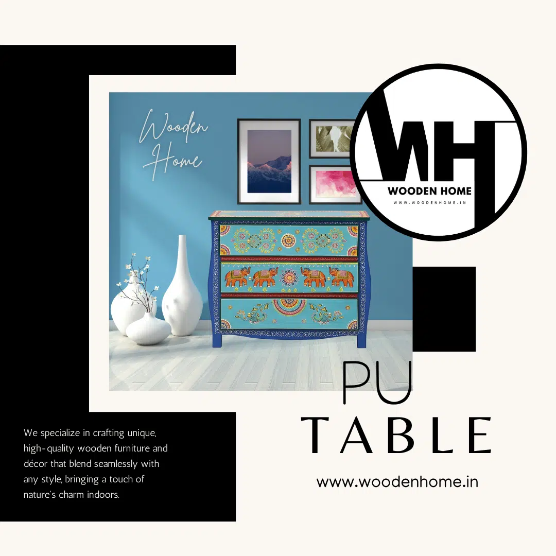 Wooden Home Hand Painted Pu Sideboard By Wooden Home 2