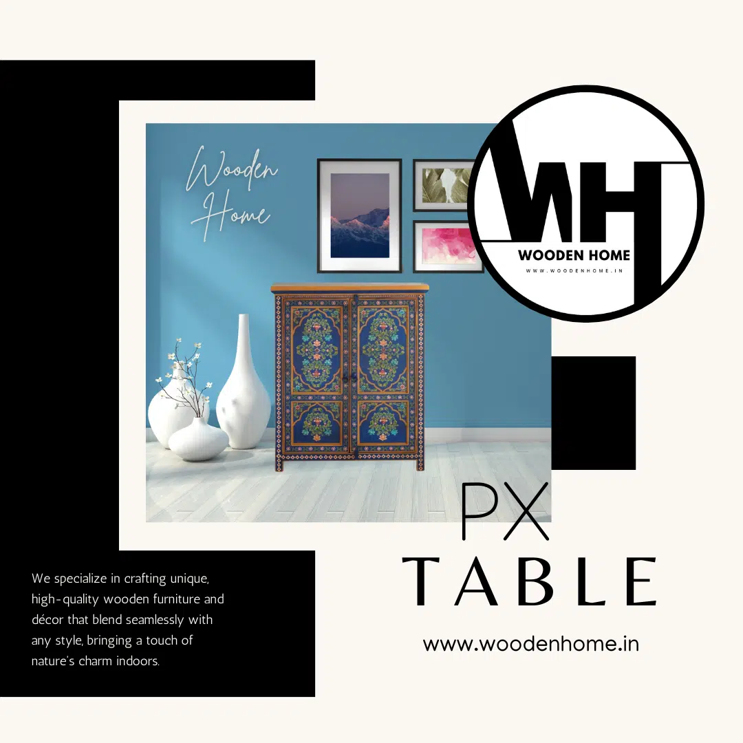 Wooden Home Hand Painted Px Table By Wooden Home 1