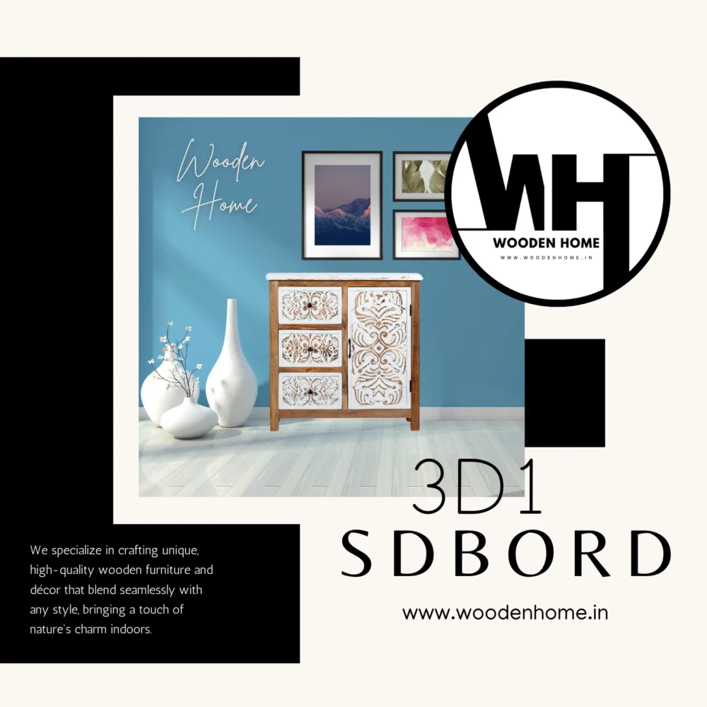 Wood Carving 3D1 Sideboard By Wooden Home