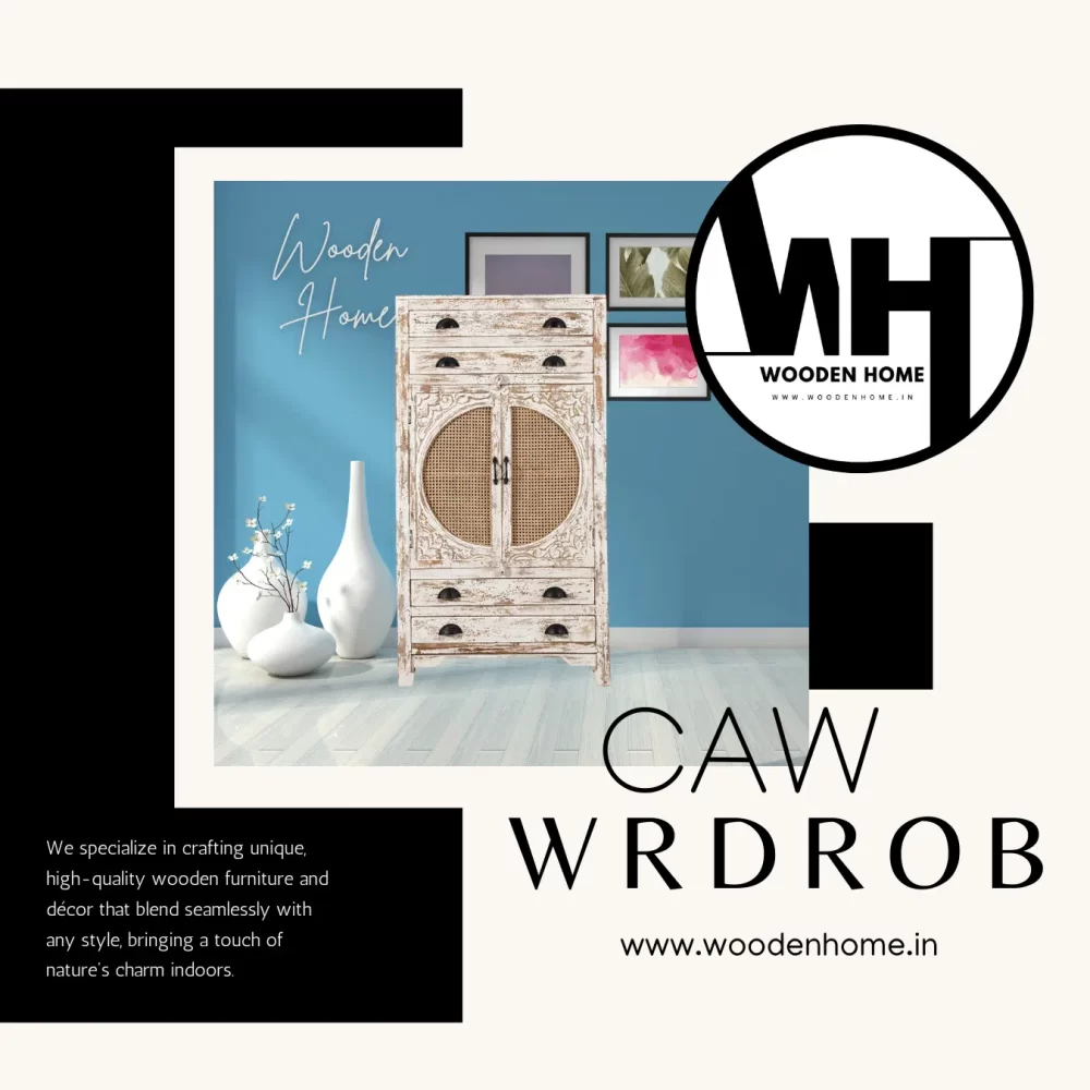 Wood Carving CAW Wardrobe By Wooden Home