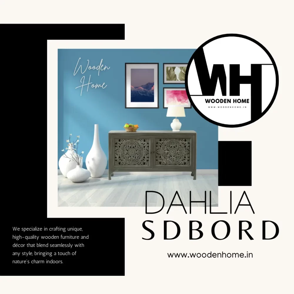 Wood Carving DAHLIA Sideboard By Wooden Home