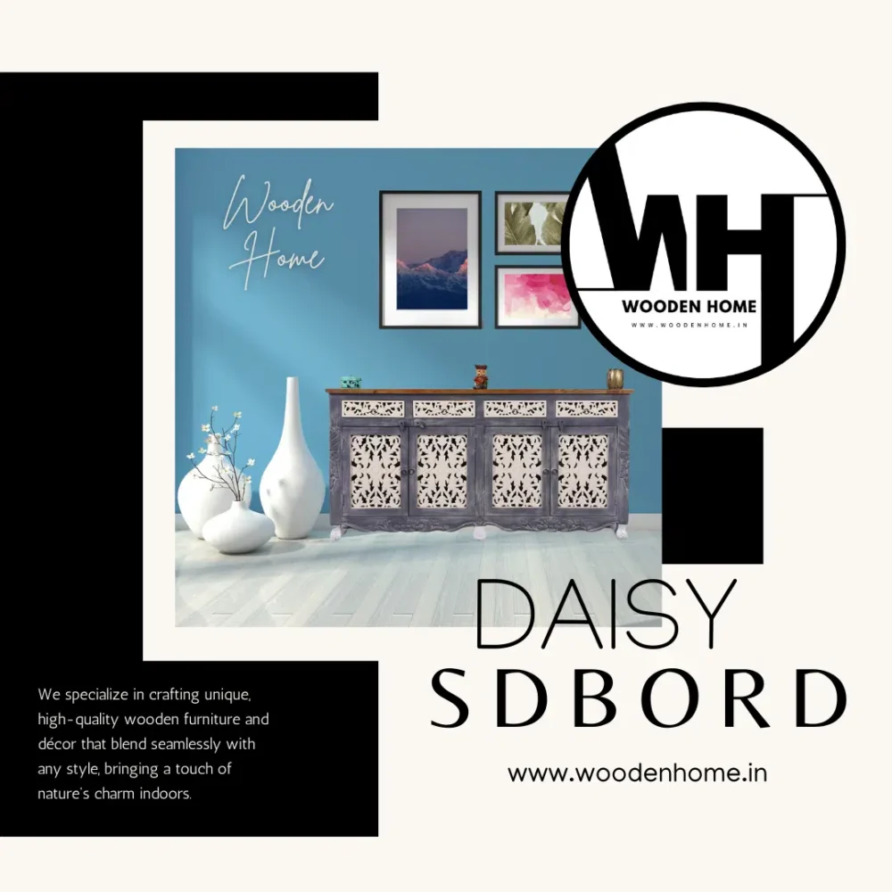 Wood Carving DAISY Sideboard By Wooden Home