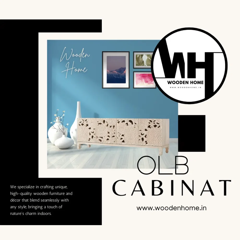 Wood Carving OLB Cabinet By Wooden Home