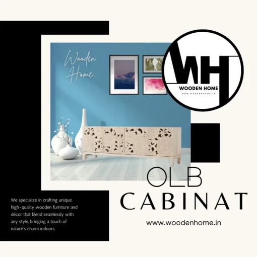 Wood Carving OLB Cabinet By Wooden Home