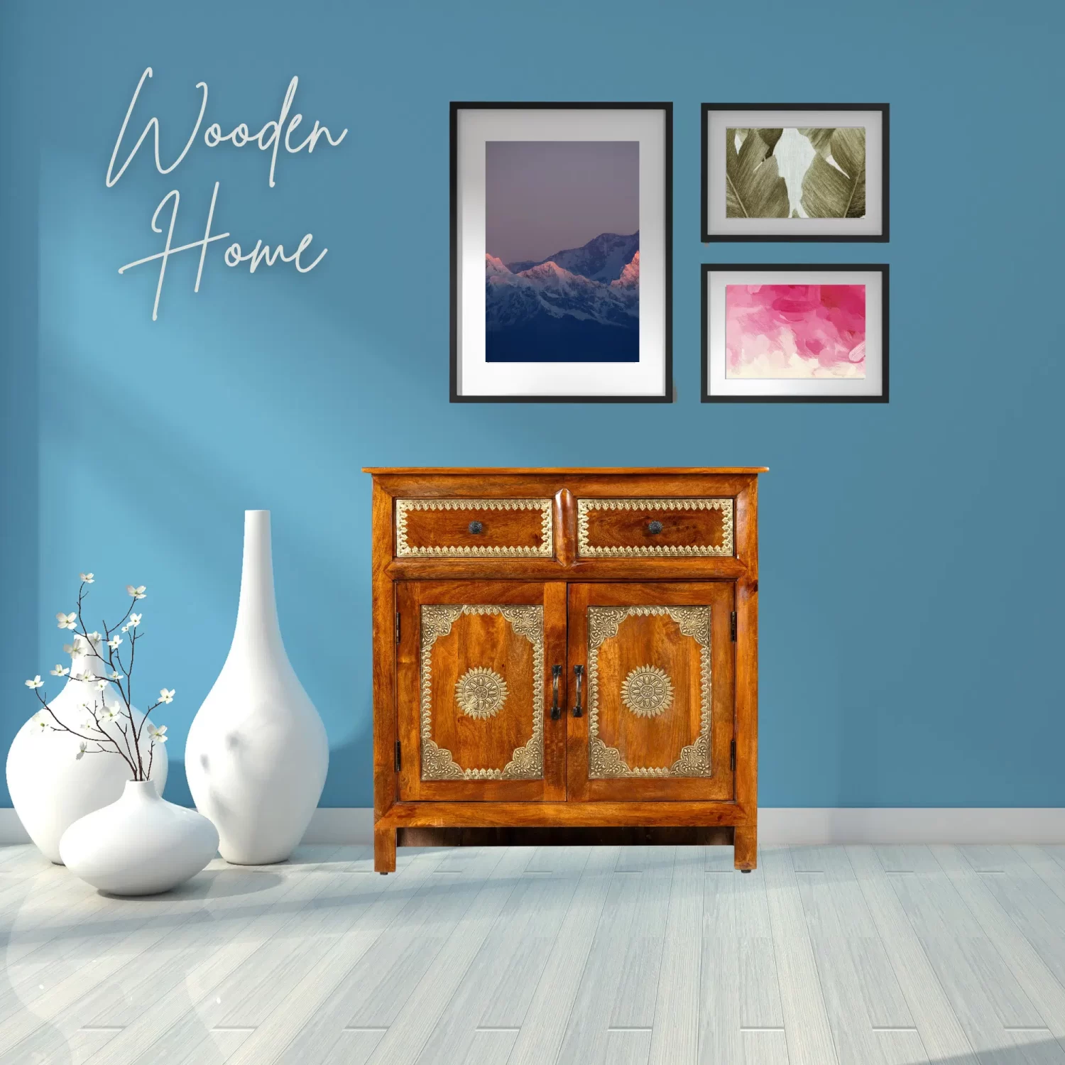 Wooden Home Wood Carving Snoball Sideboard By Wooden Home