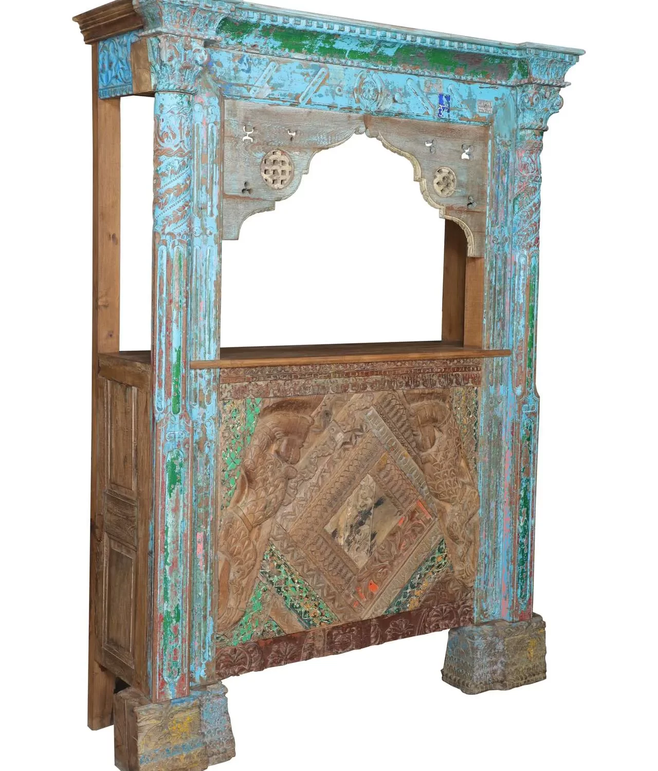 Wooden Home Bar Table Created Of Antique 2