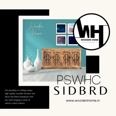 Pure Solid Wood Hand Carving Sideboard