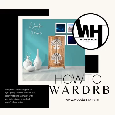 Hand Carving Wooden Tree Carved Wardrobe