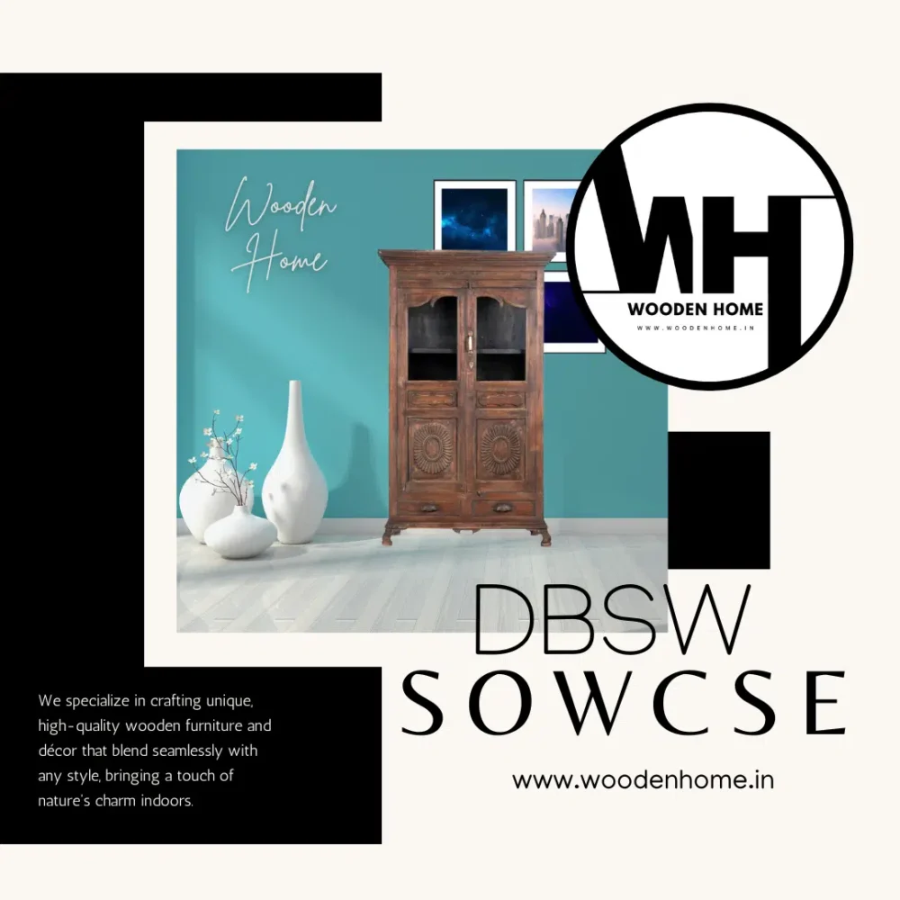 Dark Brown Solid Wooden Showcase