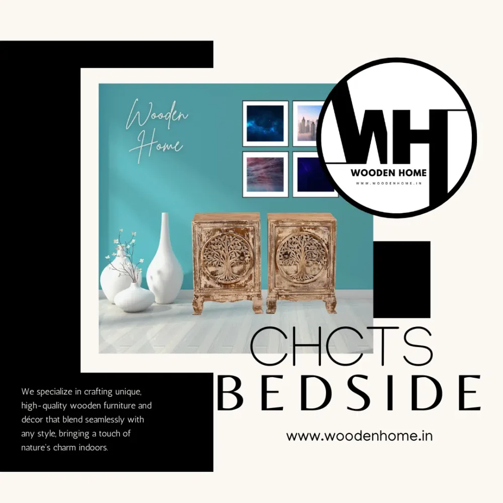 Classics Hand Carved Tree Style Bedside Table